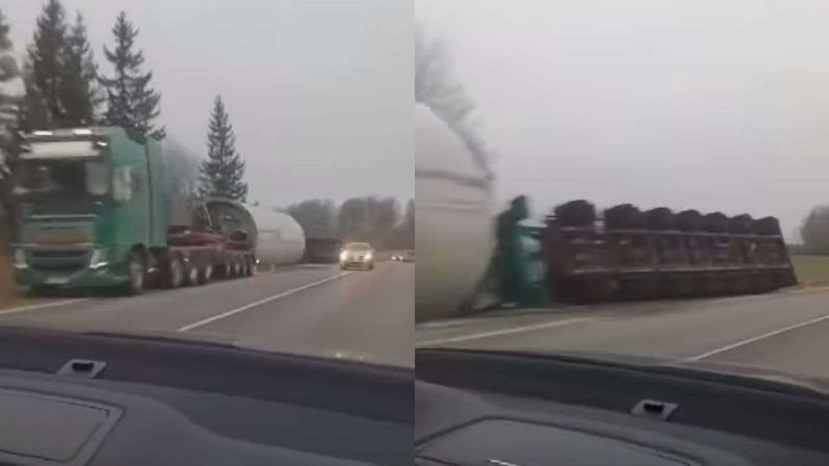 Incidentas kelyje: nulėkė stambiagabaritis krovinys