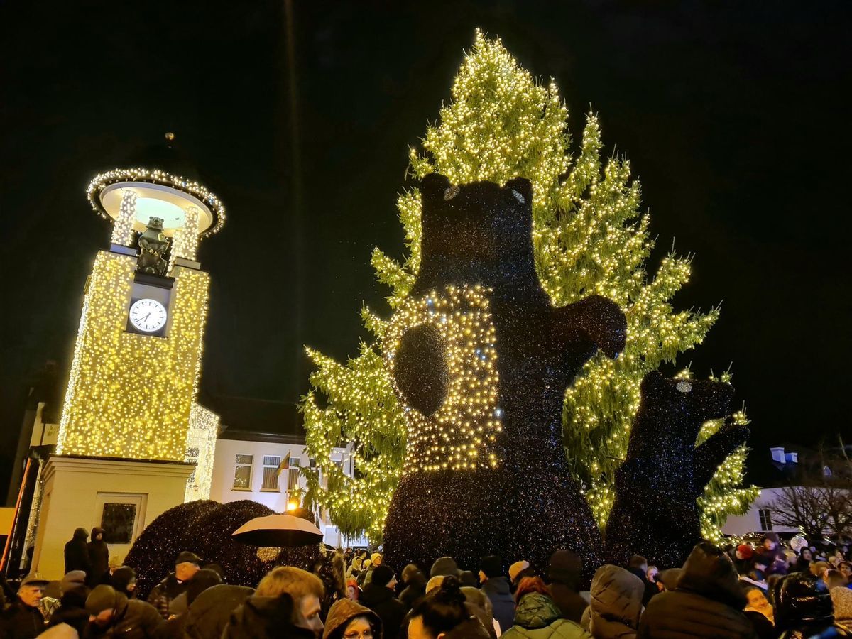 Telšių gimtadienis: sužibo eglė, o meškos taip ir liko tamsoje